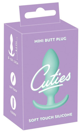 Аквамариновая анальная втулка Mini Butt Plug - 8,2 см. 
