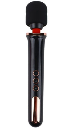 Черный жезловый вибратор Wand Vander - 33,5 см. 