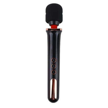 Черный жезловый вибратор Wand Vander - 33,5 см. 