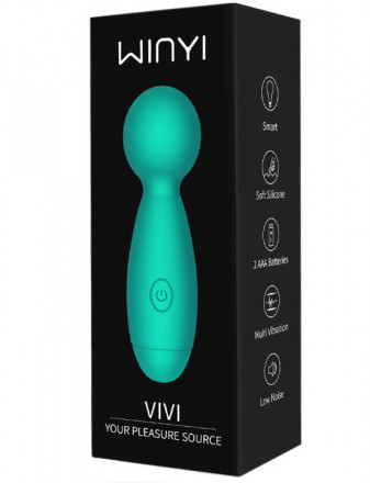 Зеленый мини-вибратор Vivi с шаровидной головкой - 13,4 см. 