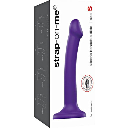 Фиолетовый фаллоимитатор-насадка Strap-On-Me Dildo Dual Density size S - 17 см. 
