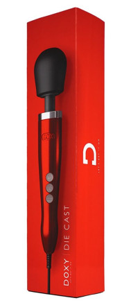 Красный вибратор Doxy Die Cast Wand Massager - 34 см. 