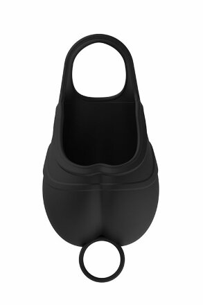 Черный подхват для мошонки с вибрацией VIBRATING SCROTUM TEASER 