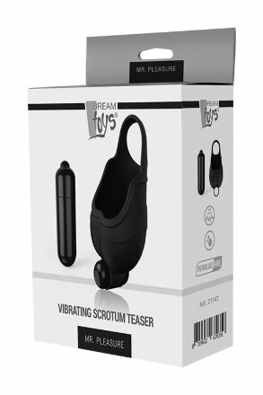 Черный подхват для мошонки с вибрацией VIBRATING SCROTUM TEASER 