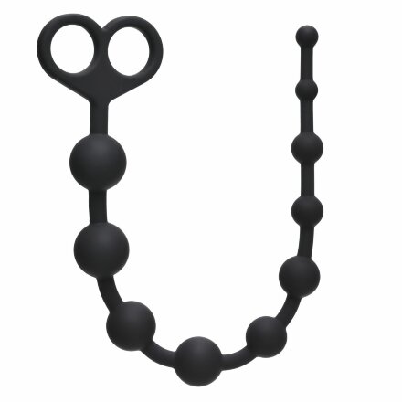 Чёрная анальная цепочка Orgasm Beads - 33,5 см. 