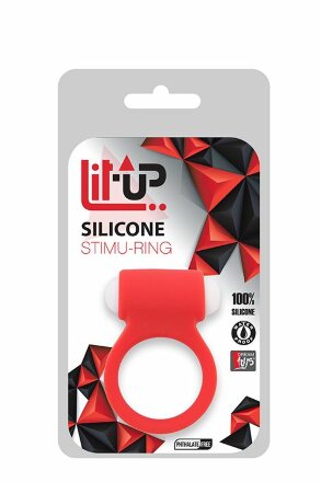 Красное эрекционное виброкольцо LIT-UP SILICONE STIMU RING 3 RED 