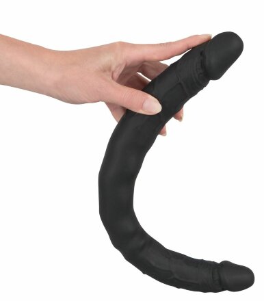 Чёрный двусторонний фаллоимитатор Double Dong Black - 40 см. 