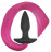 Черная анальная пробка с розовым хвостом Silicone Anal Plug with Pony Tail 