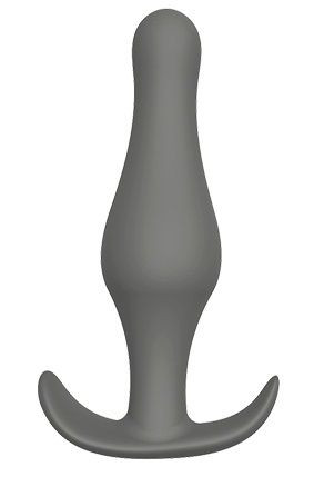 Серая анальная втулка Plug With T-handle - 10,3 см. 