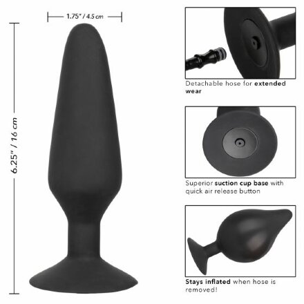 Черная анальная пробка с расширением COLT XXXL Pumper Plug with Detachable Hose - 16 см. 