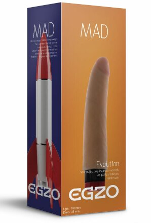 Реалистичный мультискоростной вибратор без мошонки Mad Rocket - 18 см. 