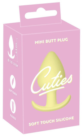 Жёлтая анальная втулка Mini Butt Plug - 6 см. 