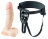 Поясной виброфаллос на кожаных трусиках POTENT PLUNGER HARNESS WITH 8 VIBRATOR - 20,2 см. 