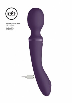 Фиолетовый вибромассажер Enora - 22 см. 