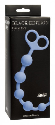 Голубая анальная цепочка Orgasm Beads - 33,5 см. 