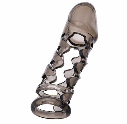 Дымчатая закрытая насадка на пенис ToyFa XLover - 11,5 см. 