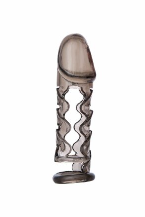 Дымчатая закрытая насадка на пенис ToyFa XLover - 11,5 см. 