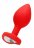 Красная анальная пробка с прозрачным стразом Diamond Heart Butt Plug - 7,3 см. 