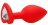 Красная анальная пробка с прозрачным стразом Diamond Heart Butt Plug - 7,3 см. 