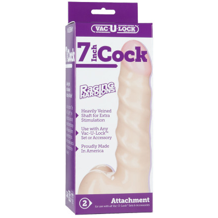 Анальная насадка Vac-U-Lock 7&quot; Raging hard-On Cock - 18 см. 