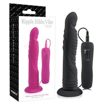 Черный вибромассажер Ripple Dildo Vibe 5.5 - 14 см. 