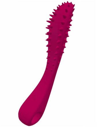 Малиновый вибратор Temptation Wand с шипиками - 22 см. 