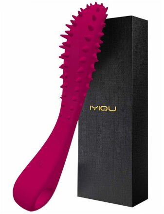 Малиновый вибратор Temptation Wand с шипиками - 22 см. 
