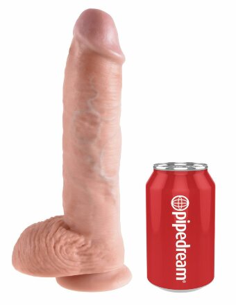 Большой фаллоимитатор с мошонкой 10&quot; Cock with Balls на присоске - 25,4 см. 