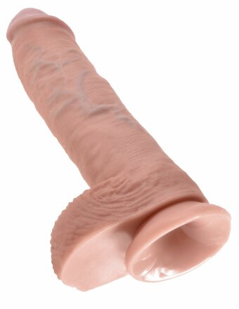 Большой фаллоимитатор с мошонкой 10&quot; Cock with Balls на присоске - 25,4 см. 