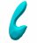 Бирюзовый вибратор Sense Max с клиторальным стимулятором - 16 см. 