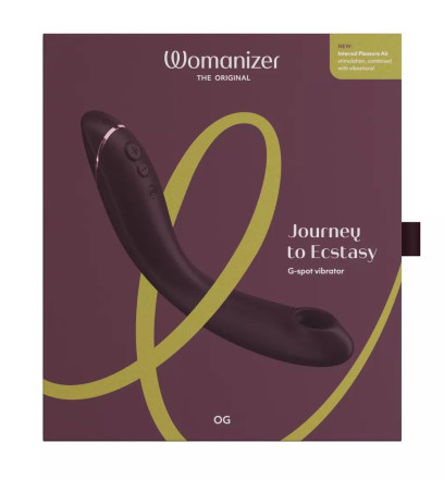 Сливовый стимулятор G-точки Womanizer OG c технологией Pleasure Air и вибрацией - 17,7 см. 