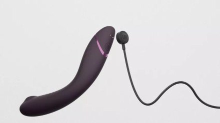 Сливовый стимулятор G-точки Womanizer OG c технологией Pleasure Air и вибрацией - 17,7 см. 