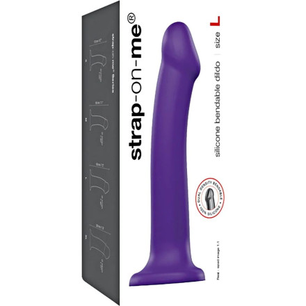 Фиолетовый фаллоимитатор-насадка Strap-On-Me Dildo Dual Density size L - 19 см. 