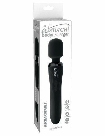 Черный вибратор-жезл Body Recharger 