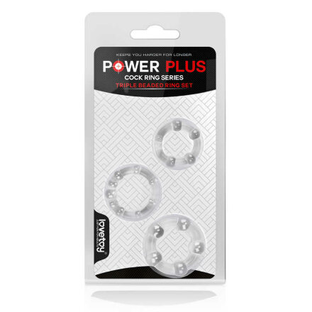 Набор из 3 прозрачных эрекционных колец Power Plus 