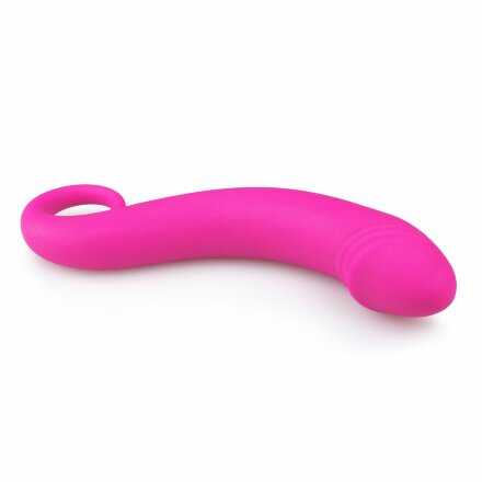 Розовый анальный фаллоимитатор Curved Dong - 17,5 см. 