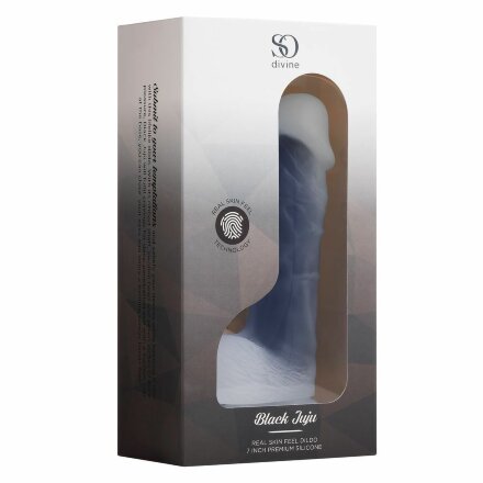 Черный фаллоимитатор-реалистик So Divine Black Juju Dildo - 19 см. 