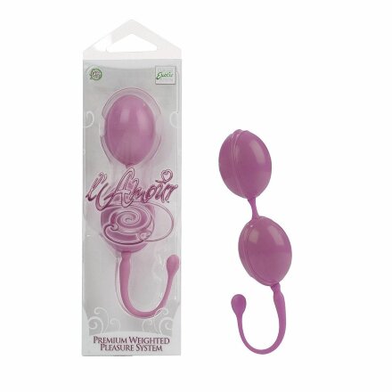 Розовые каплевидные вагинальные шарики L&#039;amour Premium Weighted Pleasure System 