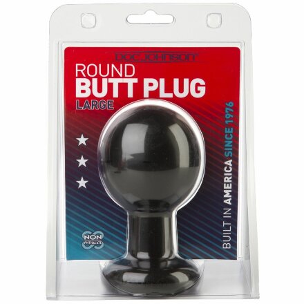Круглая черная анальная пробка Classic Round Butt Plugs Large - 12,1 см. 