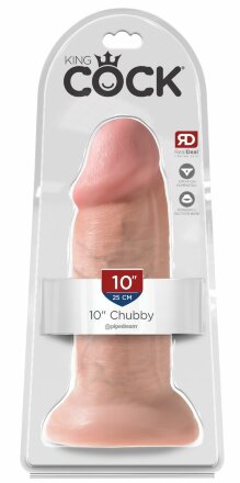 Телесный фаллоимитатор King Cock 10&quot; Chubby - 25 см. 