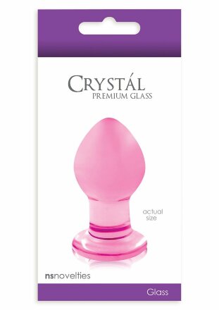 Малая розовая стеклянная анальная пробка Crystal Small - 6,2 см. 