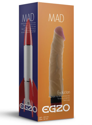 Реалистичный мультискоростной вибратор без мошонки Mad Rocket - 20,5 см. 