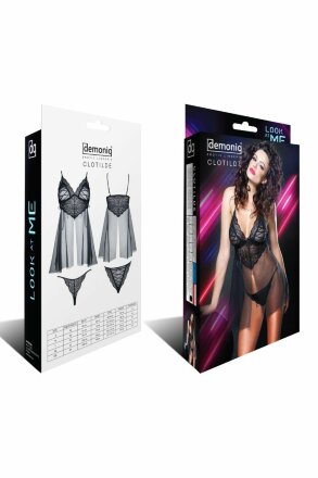 Полупрозрачная сорочка с кружевными вставками Clotilde 