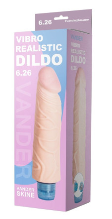 Телесный вибромассажёр Vibro Realistic Cock Dildo - 17,4 см. 