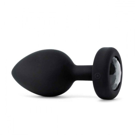 Черная вибропробка Vibrating Jewel Plug XXL - 12 см. 