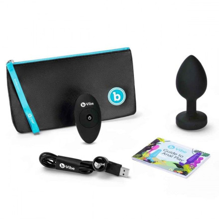 Черная вибропробка Vibrating Jewel Plug XXL - 12 см. 