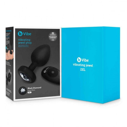 Черная вибропробка Vibrating Jewel Plug XXL - 12 см. 