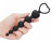 Черная анальная елочка Anal Heart Beads - 18,5 см. 