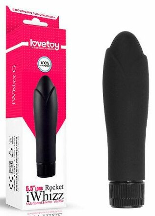 Черный мини-вибратор iWhizz Rocket - 13,5 см. 
