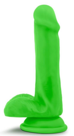 Зеленый фаллоимитатор 6 Inch Silicone Dual Density Cock with Balls - 15,24 см. 